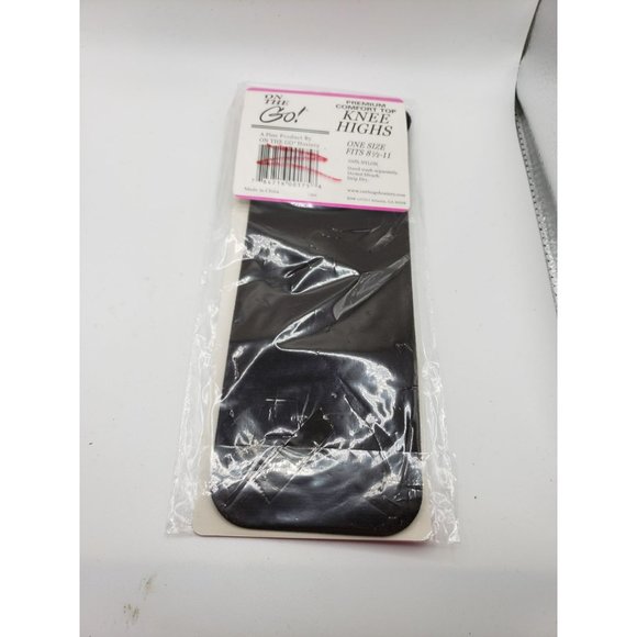 On The Go‎ Premium Comfort Top Black Knee Highs One Size Fits Most - Picture 2 of 8
